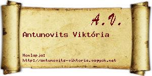 Antunovits Viktória névjegykártya