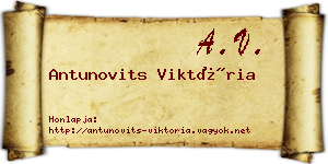 Antunovits Viktória névjegykártya